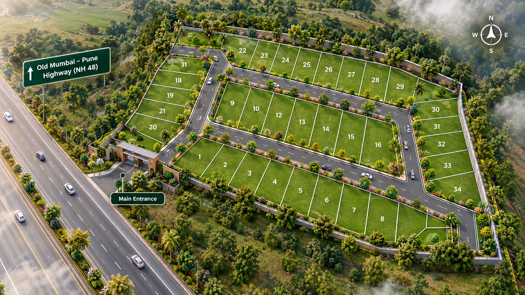 Tirupati Classic Hill View 34 Residential Plots on Old Mumbai - Pune Highway (NH 48)
